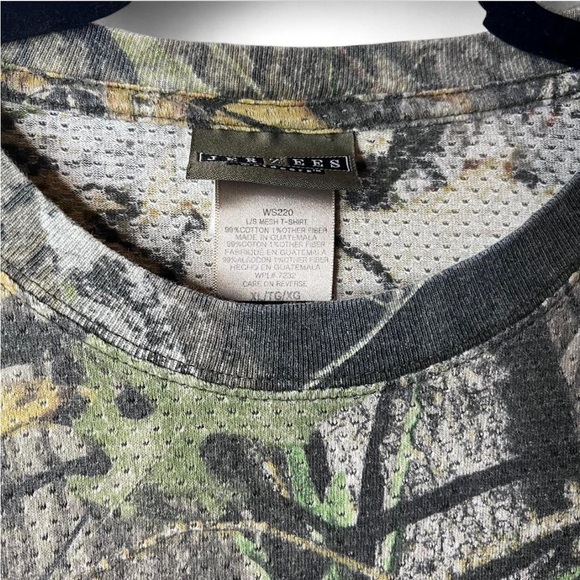 Vintage Jerzees XL Mossy Oak Camo Long Sleeve Shirt Lightweight Mesh Tee - Picture 3 of 5